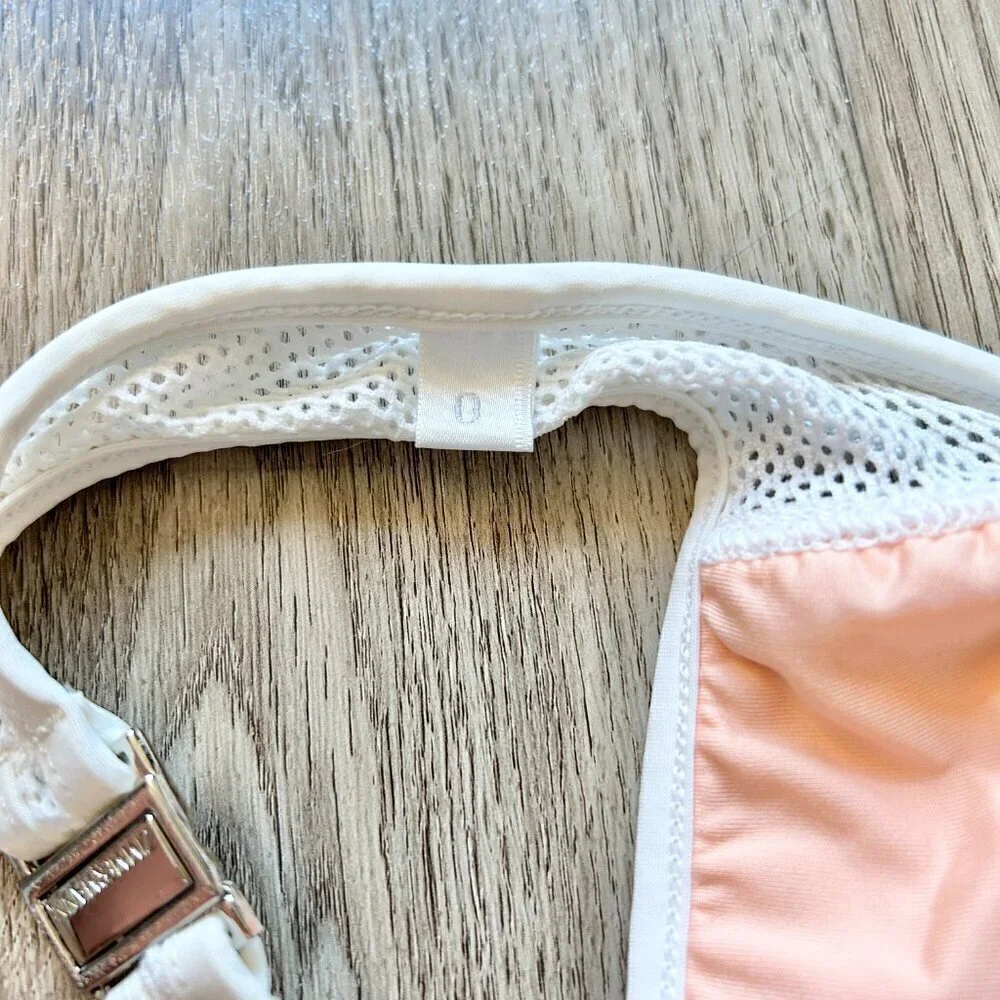 Zimmermann Triangle Halter Mesh Geometric Print Bikini Top Size 0